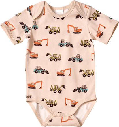 Body Pro Climate Kurzarm mit Baustellenfahrzeug-Muster, beige, Gr. 74/80, 1 St ALANA