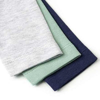 Bodys Langarm, grau melange + grün + blau, Gr. 98/104, 3 St