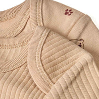 ALANA Bodys Langarm mit Bären-Motiv, beige, Gr. 98/104, 2 St
