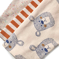 ALANA Bodys Langarm mit Bären-Muster & Streifen, beige, Gr. 86/92, 3 St