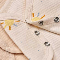 Bodys Langarm mit Sonnen-Muster, beige, Gr. 98/104, 2 St