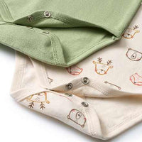 Bodys Langarm mit Waldtier-Muster, grün + beige, Gr. 86/92, 2 St ALANA
