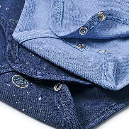 Bodys Langarm mit Weltraum-Motiv, blau, Gr. 86/92, 2 St