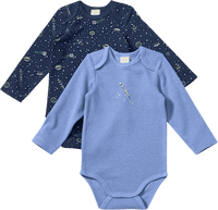 Bodys Langarm mit Weltraum-Motiv, blau, Gr. 86/92, 2 St