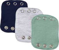 Bodyverlängerungen mit Druckknöpfen, grün + grau + blau, 3 St