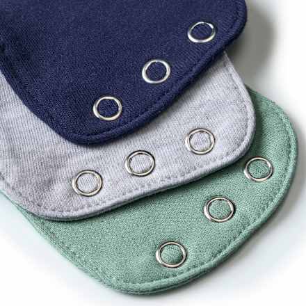 Bodyverlängerungen mit Druckknöpfen, grün + grau + blau, 3 St