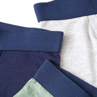 Boxershorts, grau melange + blau + grün, Gr. 122/128, 3 St