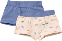 Boxershorts mit Dino-Muster, blau + beige, Gr. 134/140, 2 St ALANA