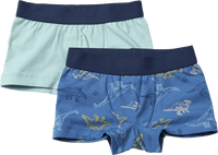 ALANA Boxershorts mit Dino-Muster, blau + grün, Gr. 86/92, 2 St