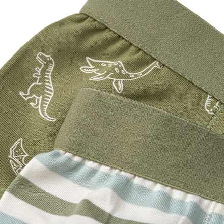 Boxershorts mit Dino-Muster & Streifen, grün, Gr. 110/116, 2 St