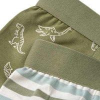 Boxershorts mit Dino-Muster & Streifen, grün, Gr. 110/116, 2 St