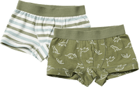 Boxershorts mit Dino-Muster & Streifen, grün, Gr. 110/116, 2 St