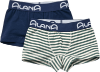 ALANA Boxershorts mit Streifen, blau + grün, Gr. 110/116, 2 St