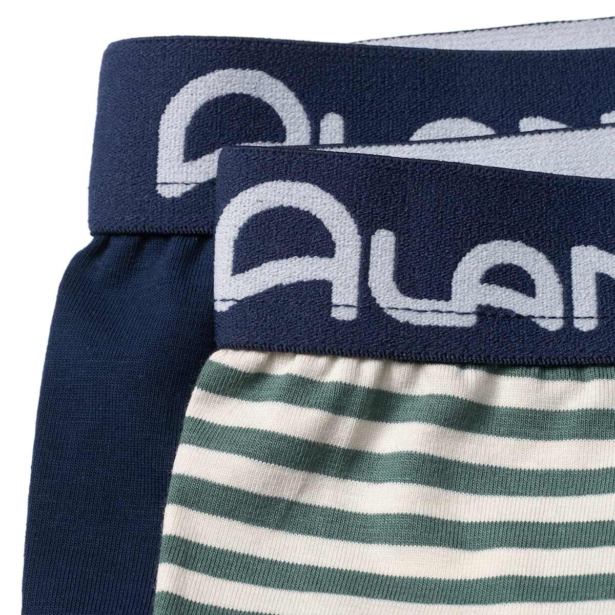 ALANA Boxershorts mit Streifen, blau + grün, Gr. 86/92, 2 St
