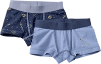 Boxershorts mit Weltraum-Muster, blau, Gr. 110/116, 2 St