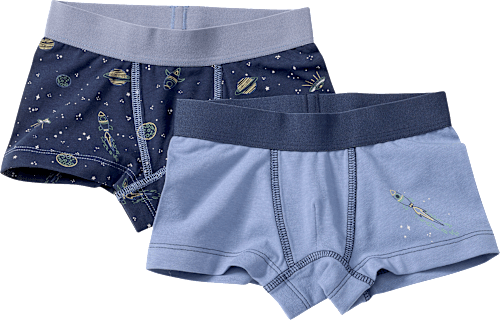 Boxershorts mit Weltraum-Muster, blau, Gr. 86/92, 2 St
