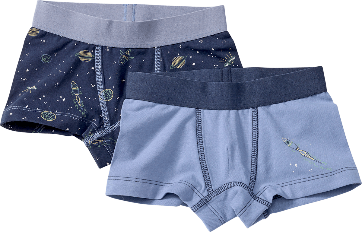 ALANA Boxershorts à motif espace, bleu, T. 98/104, 2 pces