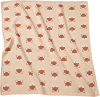 Decke mit Fuchs-Muster, beige, 80x80 cm, 1 St