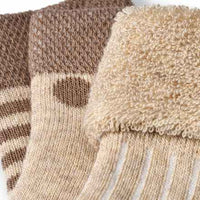 Erstlingssocken mit Punkte- & Streifen-Muster, beige + braun, Gr. 13/14, 3 St