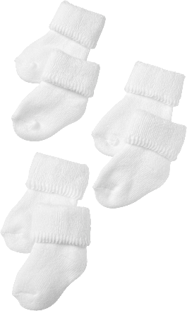 Erstlingssocken, weiß, Größe 13+, 3 St, 1 St