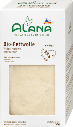 Fettwolle am Strang aus Bio-Schurwolle, 50 g