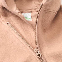 Fleecejack met capuchon, bruin, maat 74/80, 1 stuk