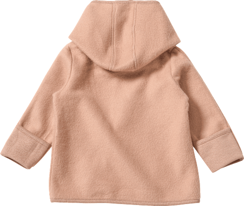 Fleecejack met capuchon, bruin, maat 74/80, 1 stuk