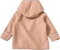 Fleecejack met capuchon, bruin, maat 74/80, 1 stuk