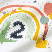 Verjaardags T-shirt 2 jaar, wit, maat 98, 1 stuk