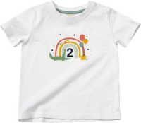 Verjaardags T-shirt 2 jaar, wit, maat 98, 1 stuk