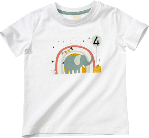 Geburtstags T-Shirt 4 Jahre, weiß, Gr. 110, 1 St