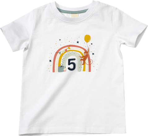 Geburtstags T-Shirt 5 Jahre, weiß, Gr. 116, 1 St