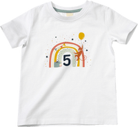 Geburtstags T-Shirt 5 Jahre, weiß, Gr. 116, 1 St