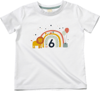 Geburtstags T-Shirt 6 Jahre, weiß, Gr. 122, 1 St