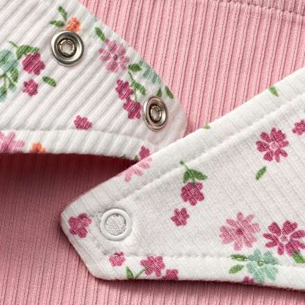 Halstuch mit Ripp-Struktur & Blumen-Muster, weiß & rosa, 1 St