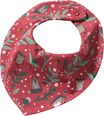 Sjaal met bosdierenpatroon, rood, 1 stuk