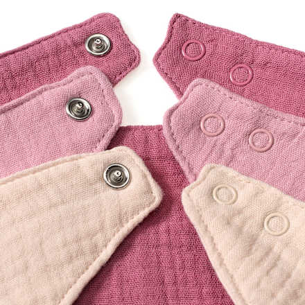 Halstücher aus Musselin, rosa + beige, ca. 38,5 x 16 cm, 3 St