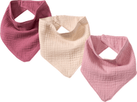 Halstücher aus Musselin, rosa + beige, ca. 38,5 x 16 cm, 3 St