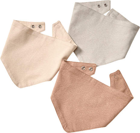 Halstücher, braun + beige, ca. 38,5 x 16 cm, 3 St