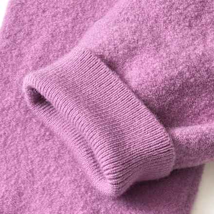 Merinowolbroek met meegroeifunctie, paars, maat 62/68, 1 stuk