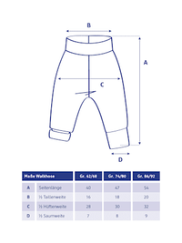 Merinowolbroek met meegroeifunctie, paars, maat 62/68, 1 stuk