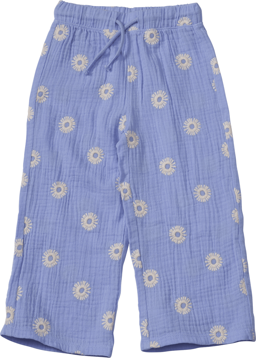 ALANA Hose aus Musselin mit Blumen-Stickerei & weitem Schnitt, lila, Gr. 122, 1 St