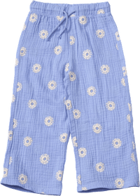 Hose aus Musselin mit Blumen-Stickerei & weitem Schnitt, lila, Gr. 98, 1 St