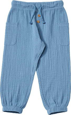 Hose aus Musselin mit Kordel, blau, Gr. 104, 1 St