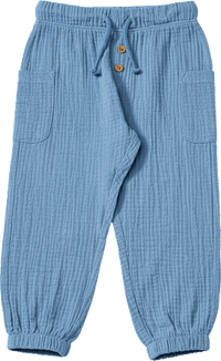 Hose aus Musselin mit Kordel, blau, Gr. 104, 1 St