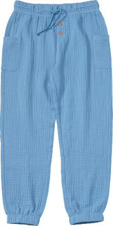 Hose aus Musselin mit Kordel, blau, Gr. 122, 1 St