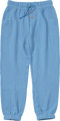 Hose aus Musselin mit Kordel, blau, Gr. 122, 1 St