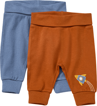 ALANA Hose mit Raketen-Motiv, Ripp-Struktur & Mitwachsfunktion, braun + blau, Gr. 68, 1 St