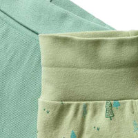 Hosen mit Mitwachsfunktion, Baum-Muster & Ripp-Struktur, grün, Gr. 56, 2 St