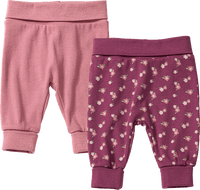 Hosen mit Mitwachsfunktion, Blüten-Muster & Ripp-Struktur, beere, Gr. 56, 1 St